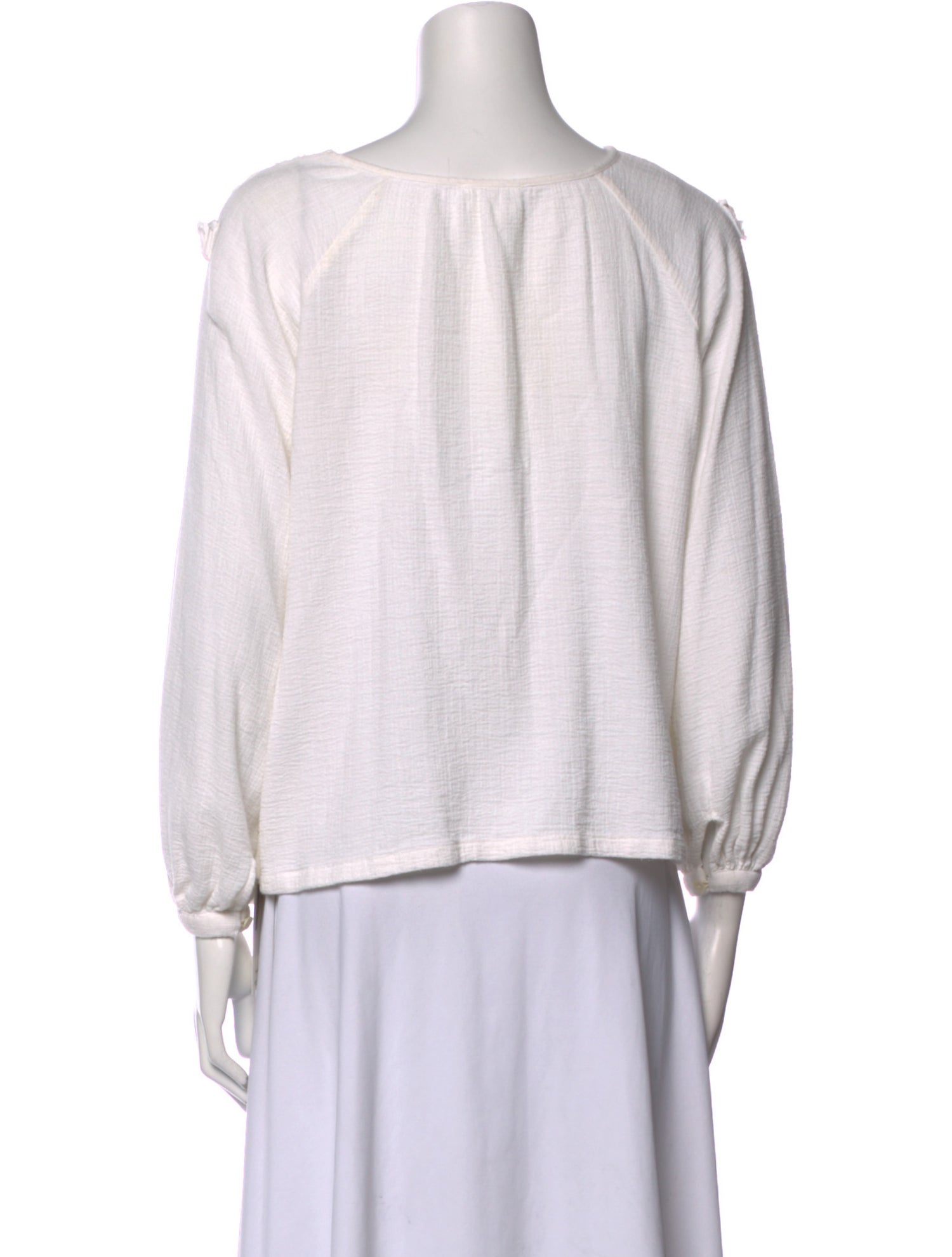 Sézane Bateau Neckline Three-Quarter Sleeve Blouse